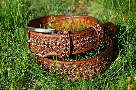 Kožený opasek 381A, š: 4 cm