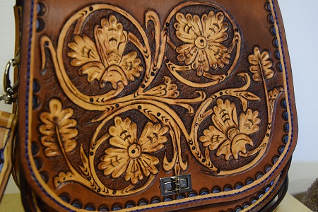Dámská kožená kabelka přes rameno - floral